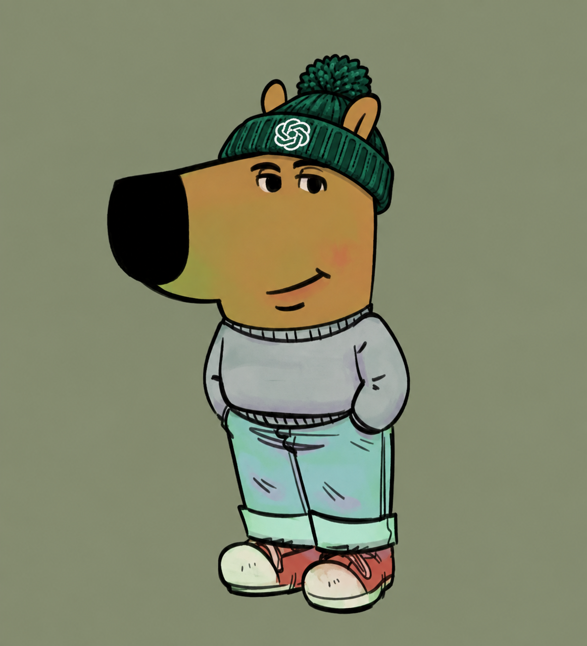 Chill GPT character wearing a beanie